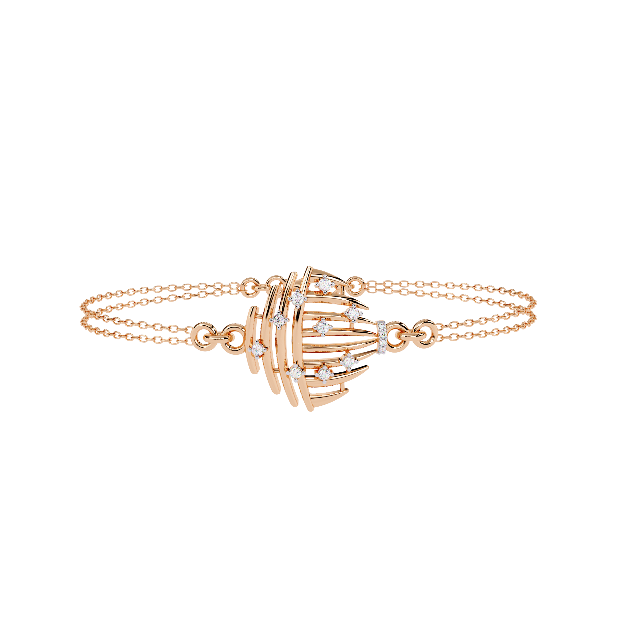 Solitairekart 0.13ct Galactic Cascade Natural Diamond Bracelet-HI Color, VS-SI Clarity